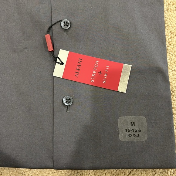 Men’s Alfani Gray Button Up size M - Picture 2 of 4